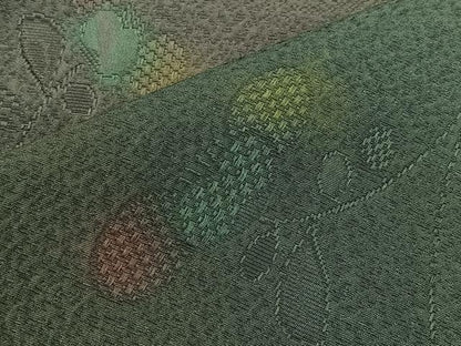 平和屋着物＃道行コート　地紋起こし　霞花唐草文　暈し染め　ロング丈　正絹　逸品　未使用　CAAV5809id