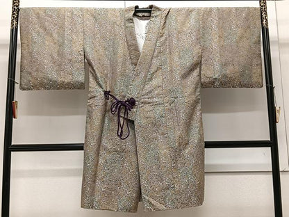 平和屋着物＃道行コート 草花文 さが美扱い ロング丈 正絹 逸品 CAAV5812id