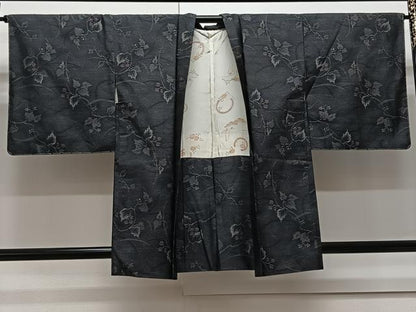 平和屋着物＃本場大島紬　羽織　蔦の葉花文　正絹　逸品　未使用　CAAV5821id