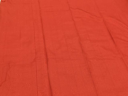 平和屋着物∞道行コート　単衣　紬地　格子吉祥文　ロング丈　正絹　逸品　CAAV5826id