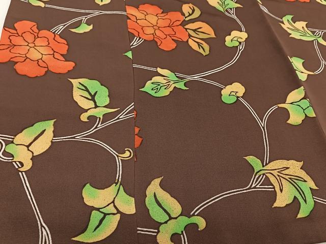 平和屋着物∞道行コート 枝花文 正絹 逸品 CAAV5827id
