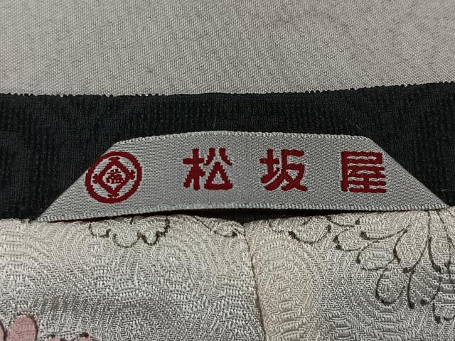 平和屋着物＃道行コート　唐草文　黒地　松坂屋扱い　ロング丈　正絹　逸品　CAAV5838id
