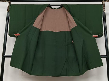 平和屋着物＃道行コート　利久織　舞蝶文　金彩　反端付き　ロング丈　正絹　逸品　未使用　CAAV5842id