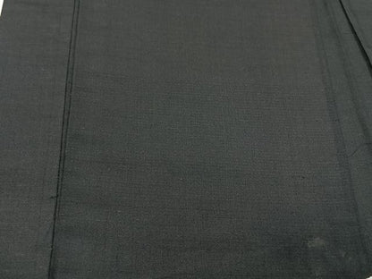 平和屋着物＃男性　長羽織　紬地　霞文　黒地　正絹　逸品　CAAV5846id