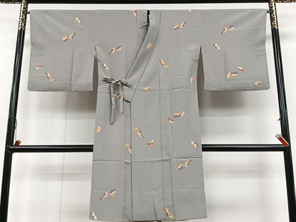 平和屋着物＃道中着　単衣　地紙吉祥文　ロング丈　正絹　逸品　CAAV5847id