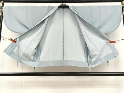 平和屋着物＃　江戸小紋　道中着　万筋　白色&amp;#10005;空色　正絹　逸品　CAAV5849id