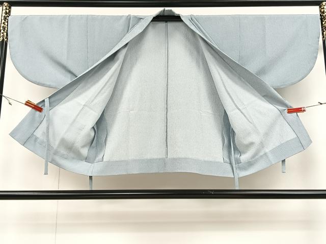 平和屋着物＃　江戸小紋　道中着　万筋　白色&amp;#10005;空色　正絹　逸品　CAAV5849id