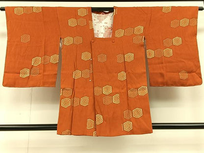 平和屋着物∞道行コート 幾何学文様 正絹 逸品 未使用 CAAV5850id