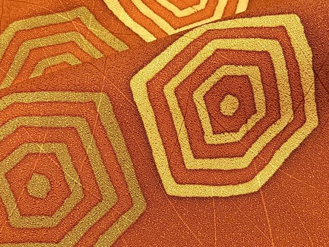 平和屋着物∞道行コート 幾何学文様 正絹 逸品 未使用 CAAV5850id