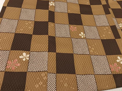 平和屋着物＃道行コート 市松舞桜文 ロング丈 洗える着物 CAAV5852id