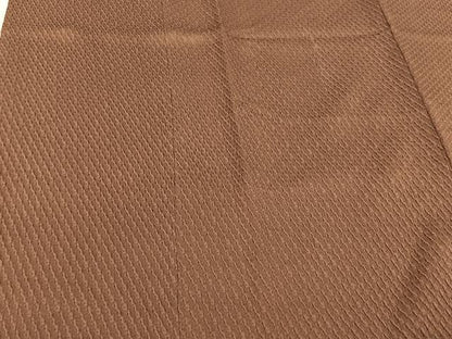 平和屋着物＃道中着　茶色　ロング丈　正絹　逸品　CAAV5862id