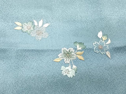 平和屋着物＃道中着　総刺繍　舞桜文　暈し染め　金糸　正絹　逸品　CAAV5865id