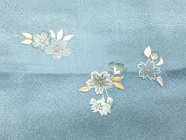 平和屋着物＃道中着　総刺繍　舞桜文　暈し染め　金糸　正絹　逸品　CAAV5865id