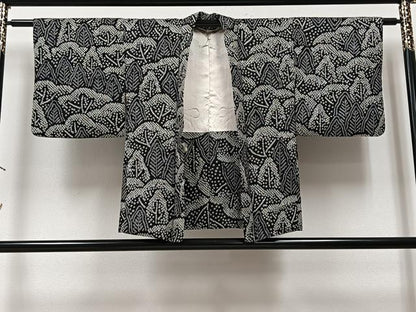 平和屋着物＃羽織　総絞り　樹林文　黒地　正絹　逸品　CAAV5866id
