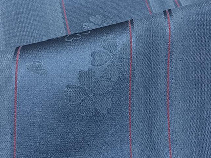 平和屋着物＃道行コート　単衣　雨コート　間道　ロング丈　正絹　逸品　CAAV5867id