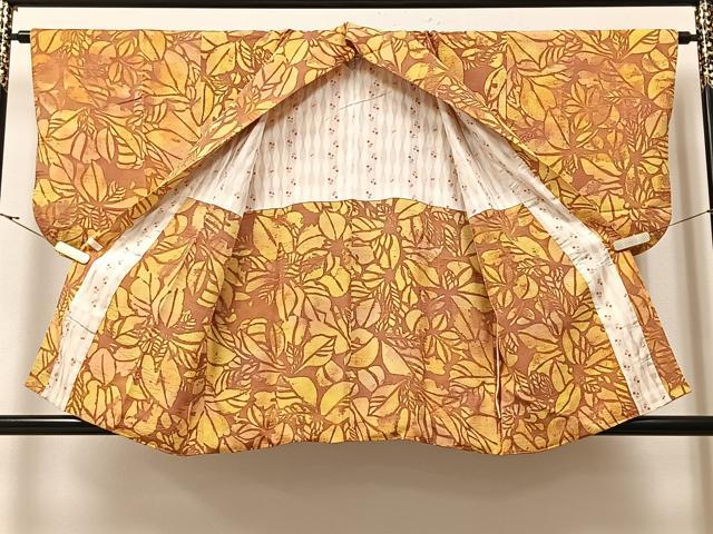 平和屋着物∞道中着 草花文 暈し染め 正絹 逸品 CAAV5869id
