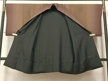 平和屋着物＃道中着　リバーシブル　霞文　暈し染め　ロング丈　正絹　逸品　CAAV5875id