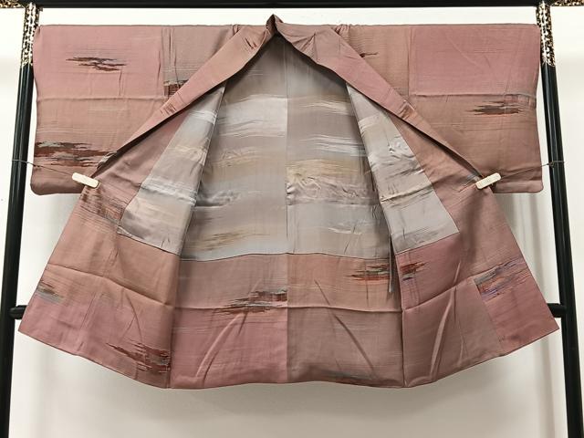 平和屋着物＃染色家 岩浅公展　道中着　ビロード　霞文　暈し染め　鈴乃屋扱い　ロング丈　正絹　逸品　CAAV5880id