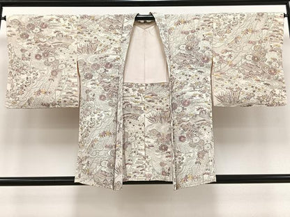 平和屋着物＃羽織　御所解文　鬼しぼ縮緬　正絹　逸品　CAAV5894id