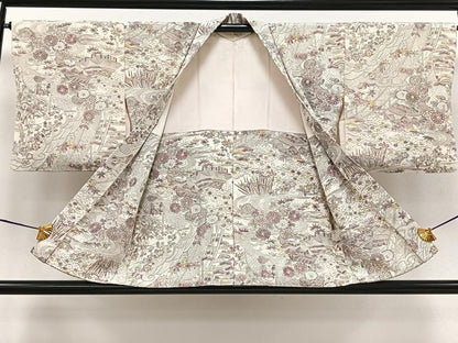 平和屋着物＃羽織　御所解文　鬼しぼ縮緬　正絹　逸品　CAAV5894id