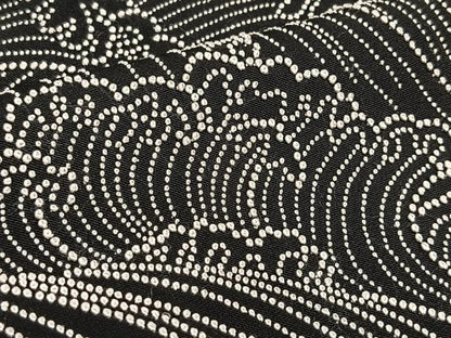 平和屋着物＃中国三大刺繍　相良刺繍　総刺繍　羽織　立波文　黒地　正絹　逸品　CAAV5897id