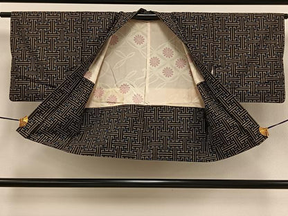 平和屋着物＃本場大島紬　龍郷絣　秋名バラ　羽織　正絹　逸品　CAAV5908id