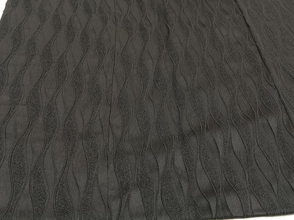 平和屋着物＃道行コート　立涌地紋　黒地　ショール付き　ロング丈　正絹　逸品　未使用　CAAV5918id