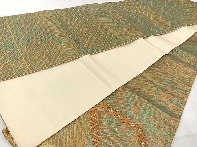 平和屋着物◎太鼓柄袋帯　唐織　吉祥文　金糸　正絹　逸品　CAAV5943id