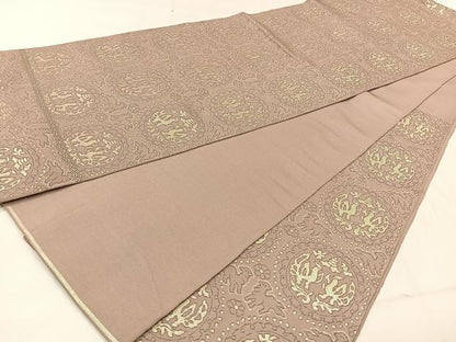 平和屋着物◎六通柄袋帯　向かい鳥花文　正絹　逸品　CAAV5985id