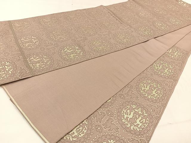 平和屋着物◎六通柄袋帯　向かい鳥花文　正絹　逸品　CAAV5985id