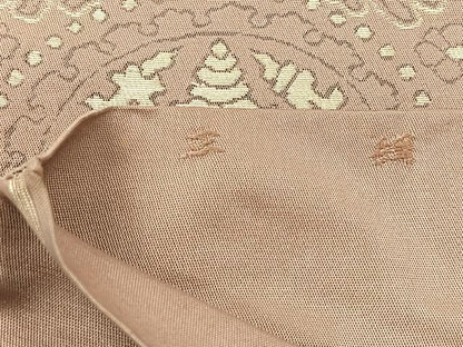 平和屋着物◎六通柄袋帯　向かい鳥花文　正絹　逸品　CAAV5985id