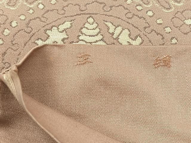 平和屋着物◎六通柄袋帯　向かい鳥花文　正絹　逸品　CAAV5985id