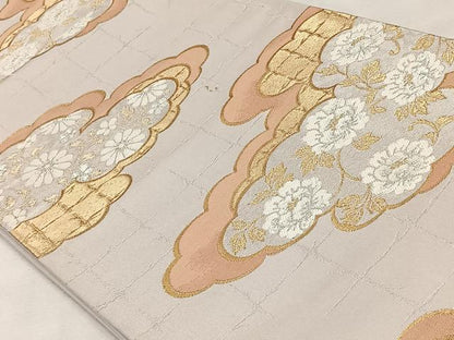 平和屋着物◎六通柄袋帯　唐織　雲取り花文　官中錦　金銀糸　正絹　逸品　CAAV5994id