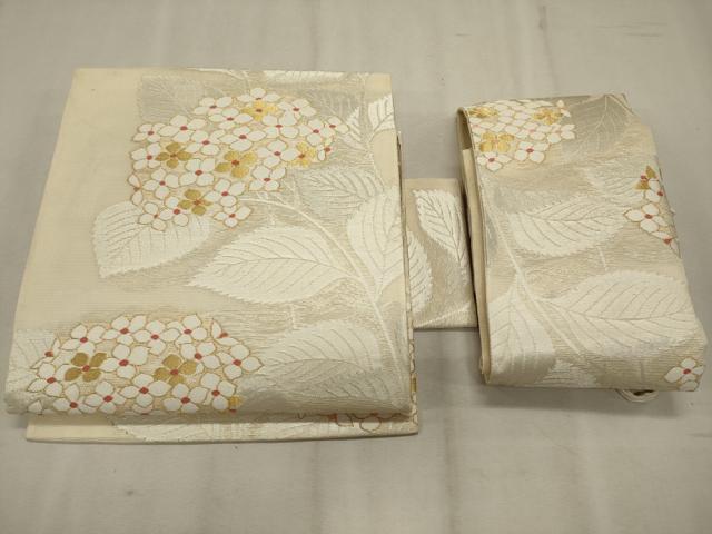 平和屋着物＊夏物 つけ帯 紫陽花 金糸 正絹 逸品 CAAV6399oy