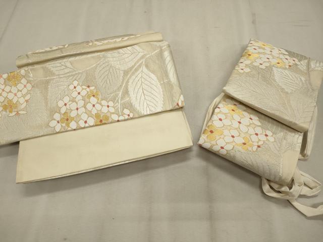 平和屋着物＊夏物 つけ帯 紫陽花 金糸 正絹 逸品 CAAV6399oy