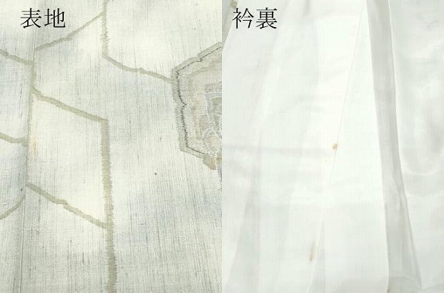 平和屋着物●小千谷紬　吉祥花文　正絹　逸品　CAAV6408vf