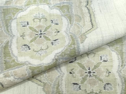 平和屋着物●小千谷紬　吉祥花文　正絹　逸品　CAAV6408vf