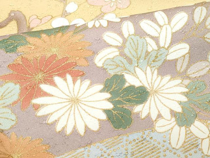 平和屋着物●訪問着 屏風草花文 暈し染め 金彩 正絹 逸品 CAAV6409vf