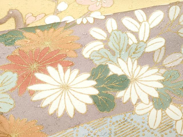 平和屋着物●訪問着 屏風草花文 暈し染め 金彩 正絹 逸品 CAAV6409vf
