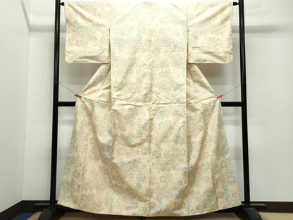 平和屋着物●本場大島紬 草花文 正絹 逸品 CAAV6410vf