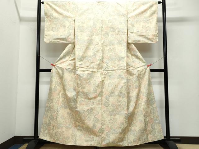 平和屋着物●本場大島紬 草花文 正絹 逸品 CAAV6410vf