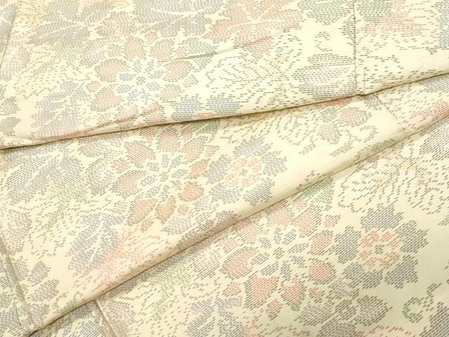 平和屋着物●本場大島紬 草花文 正絹 逸品 CAAV6410vf