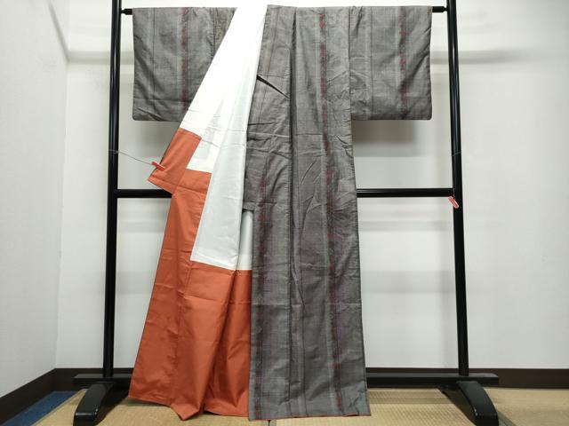 平和屋着物●本場大島紬　9マルキ　草花文　正絹　逸品　CAAV6412vf