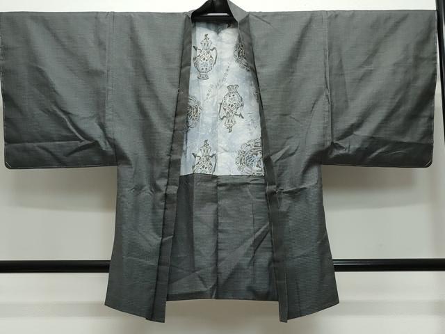 平和屋着物●男性 紬 アンサンブル 100亀甲 正絹 逸品 未使用 CAAV6427vf
