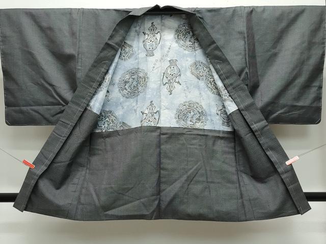 平和屋着物●男性 紬 アンサンブル 100亀甲 正絹 逸品 未使用 CAAV6427vf