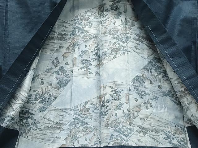 平和屋着物●男性 紬 アンサンブル 100亀甲 正絹 逸品 未使用 CAAV6431vf