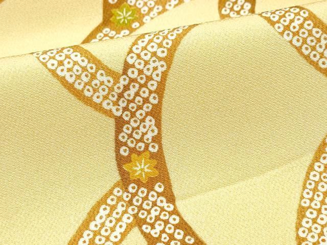 平和屋着物●極上　銀座　志ま亀　小紋　花繋ぎ　たとう紙付き　正絹　逸品　CAAV6434vf
