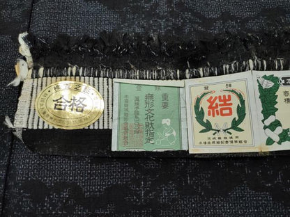 平和屋着物●本場結城紬　重要無形文化財　100亀甲　雲取り吉祥文　阪急百貨店扱い　証紙付き　正絹　逸品　未使用　CAAV6441vf