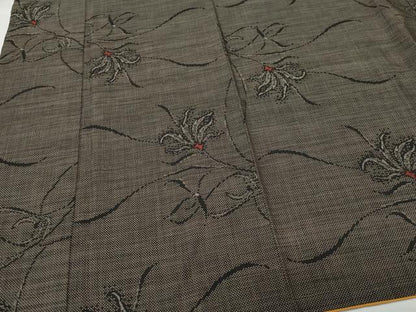 平和屋着物●本場大島紬　7マルキ　草花文　正絹　逸品　CAAV6457vf