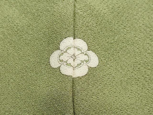 平和屋着物●上質な色無地 黄海松茶色 正絹 逸品 CAAV6459vf